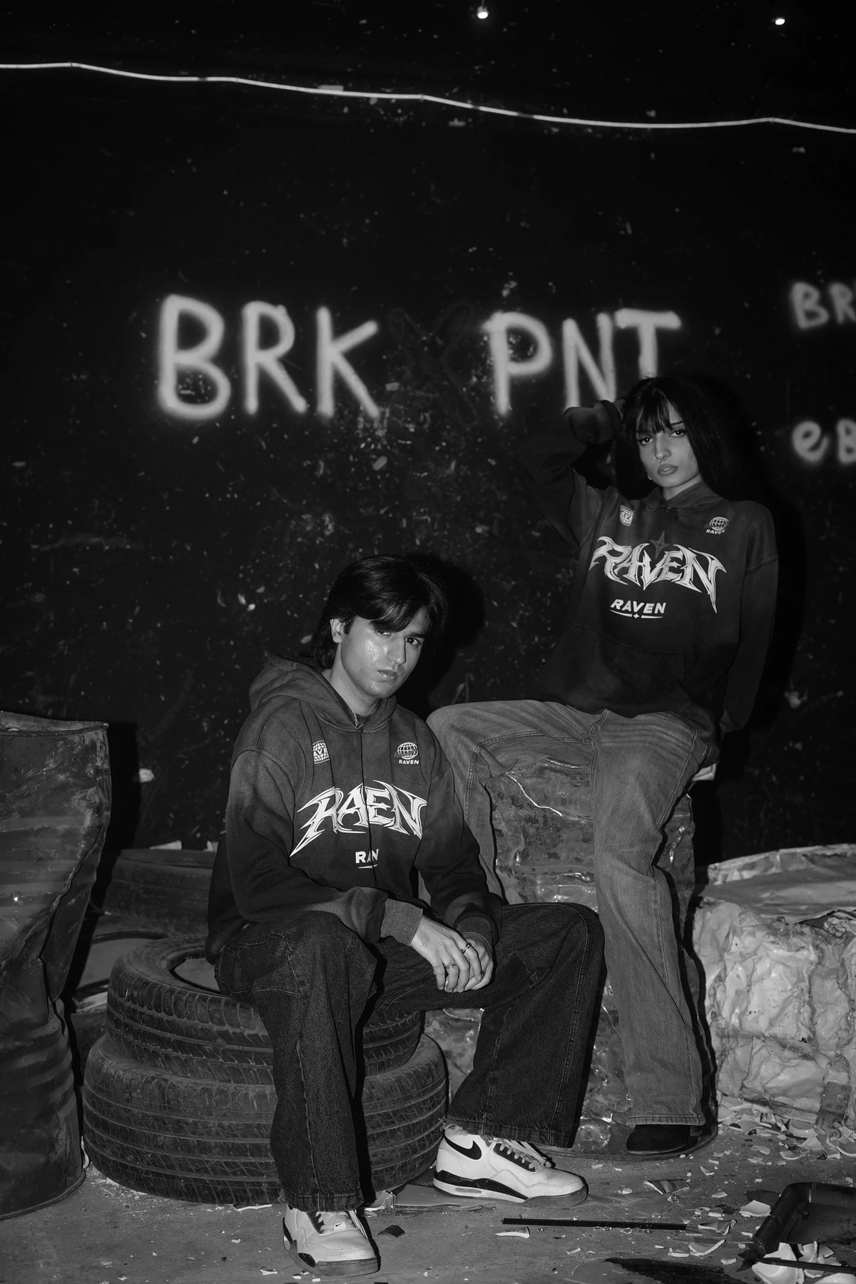 Raven Attire Bloodline oversized hoodie in faded grey