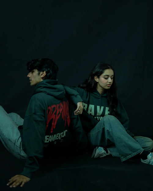 Raven Attire Daydreamer oversized hoodie in dark green