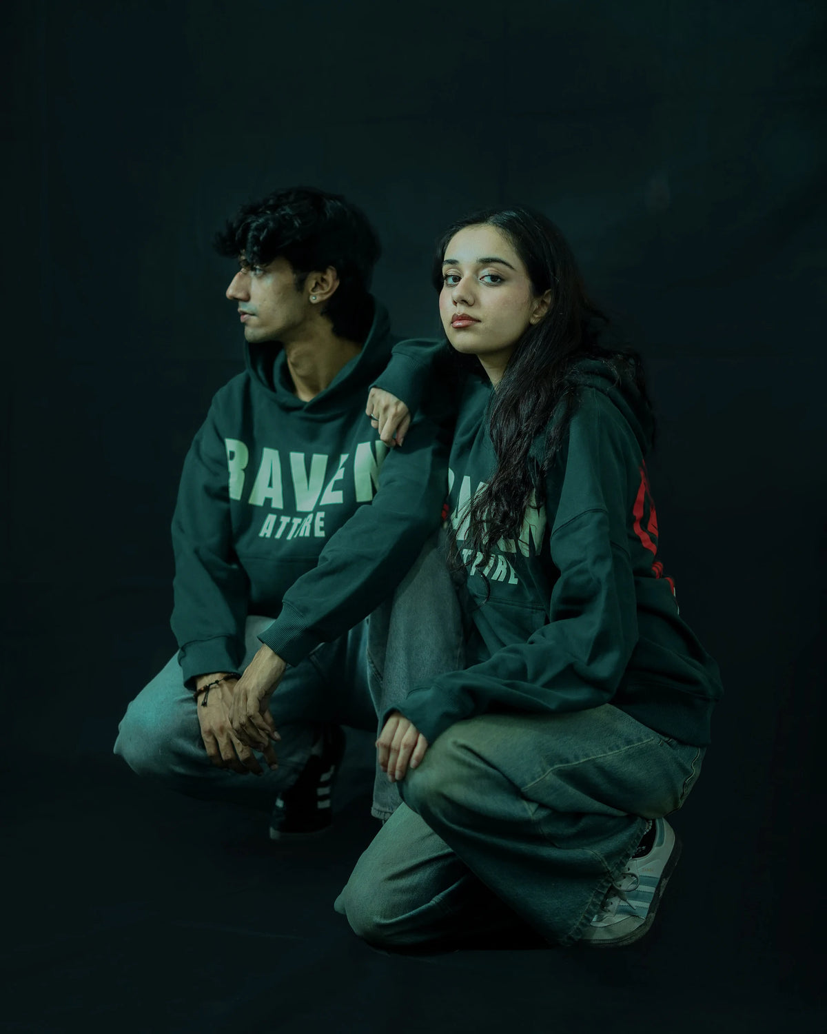 Raven Attire Daydreamer oversized hoodie in dark green