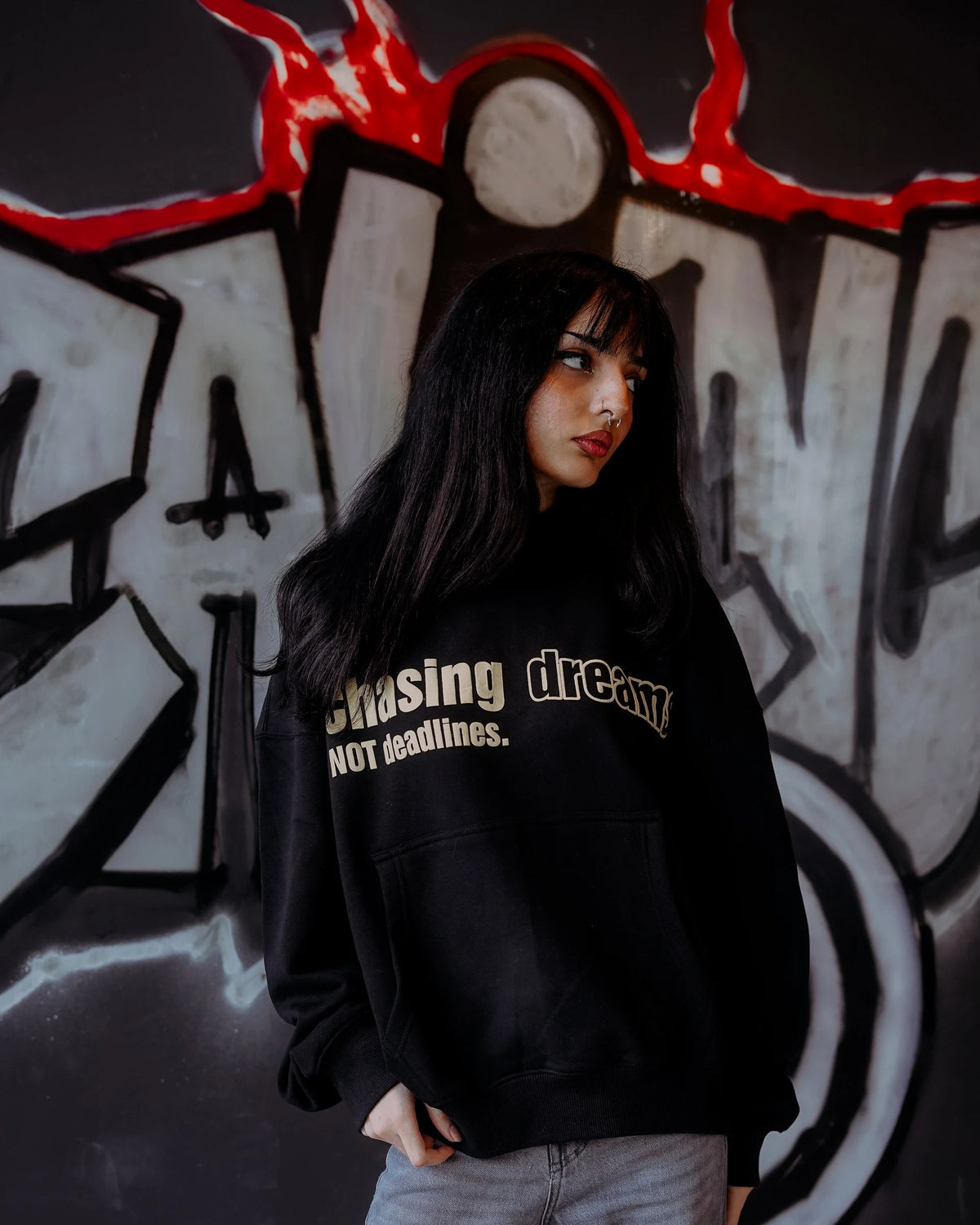Raven Attire Driven oversized hoodie in black