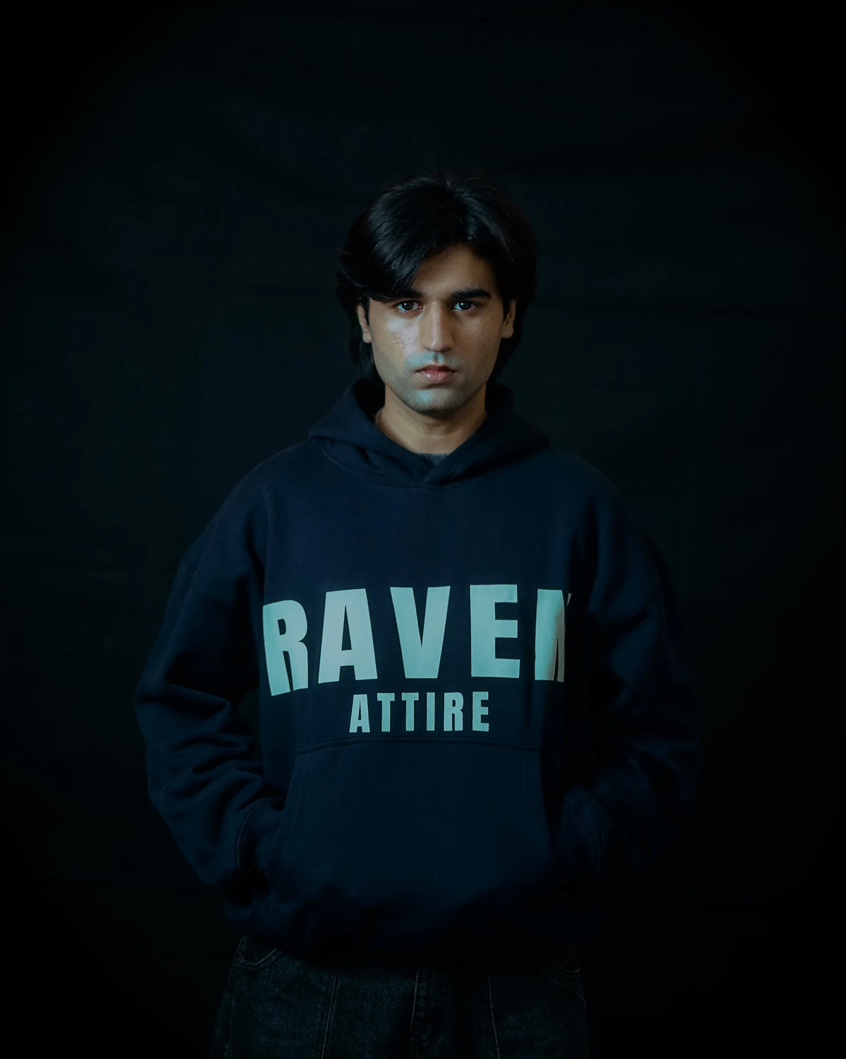 Raven Attire Milestone oversized hoodie in navy