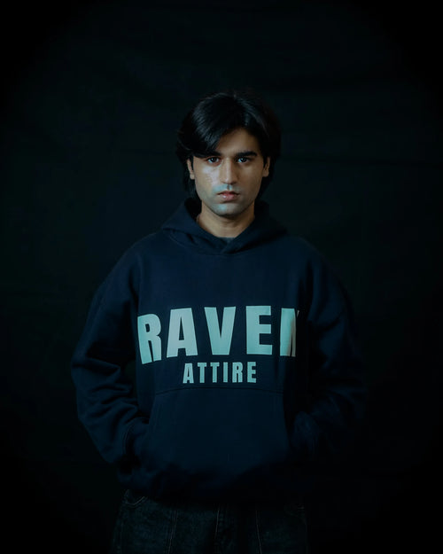 Raven Attire Milestone oversized hoodie in navy