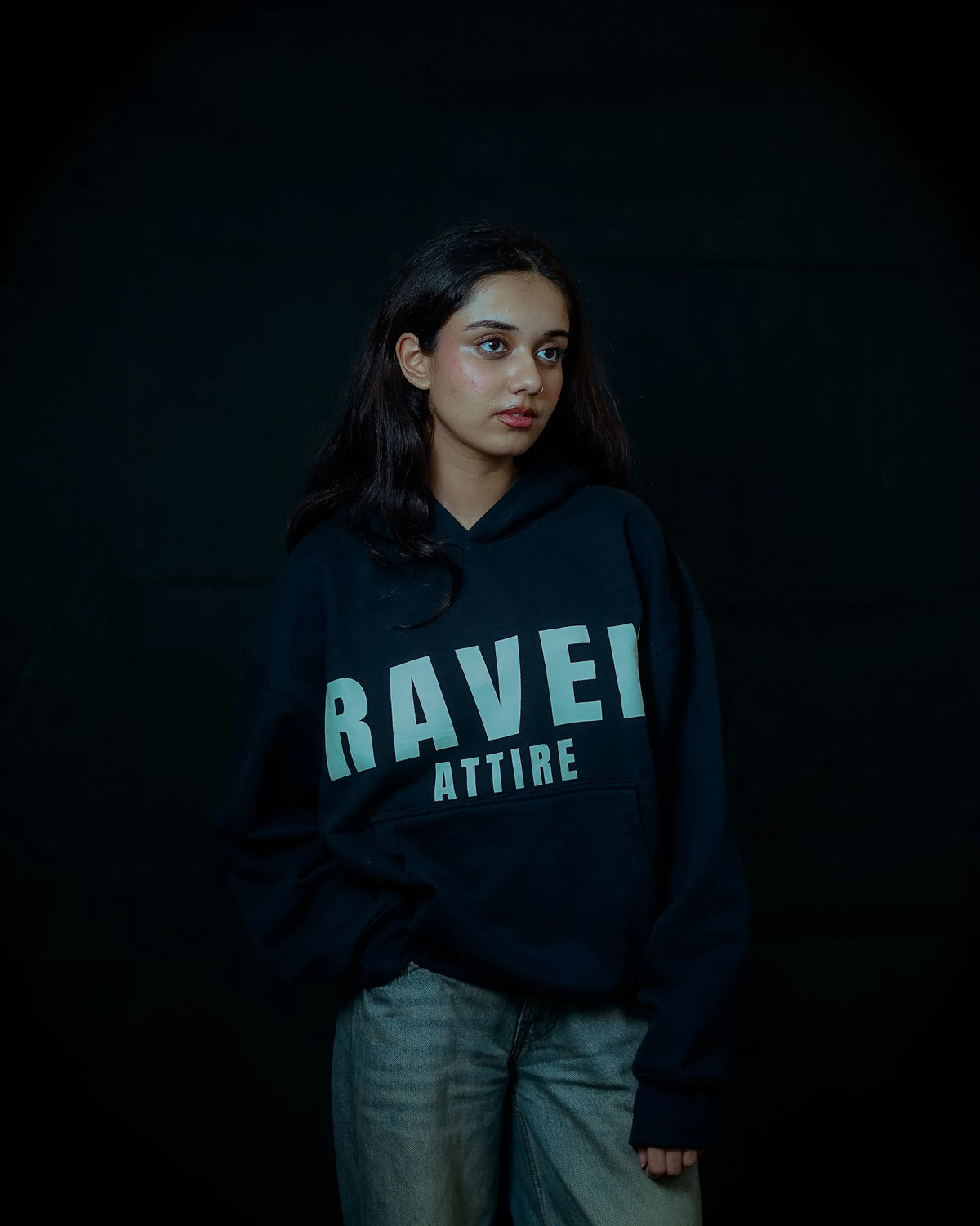 Raven Attire Milestone oversized hoodie in navy